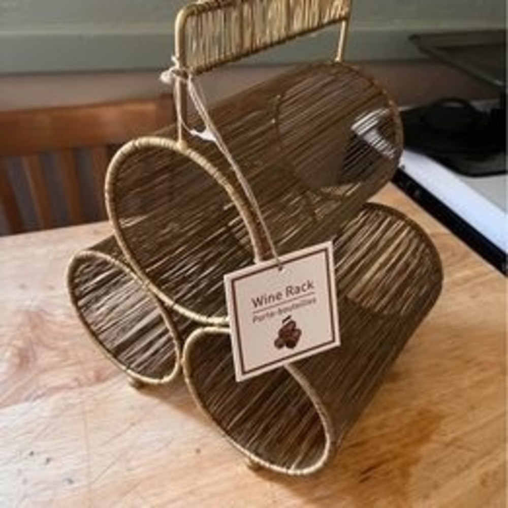 NWT Wine Rack - Golden Metal
